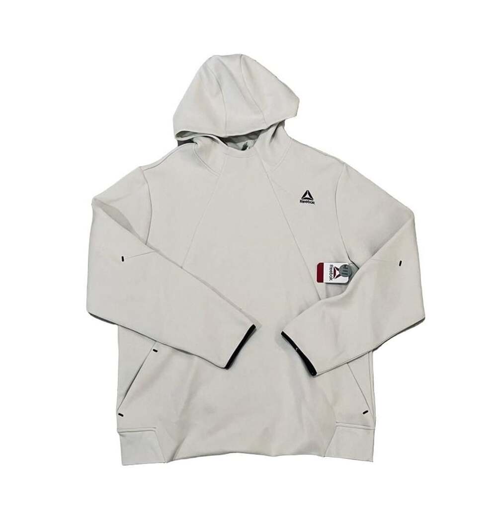 Reebok Men's Momentum Fleece Hoodie Silver Birch Size 2XL